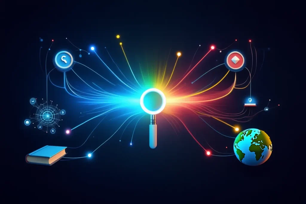 what is google and Google search engine logo and digital technology background