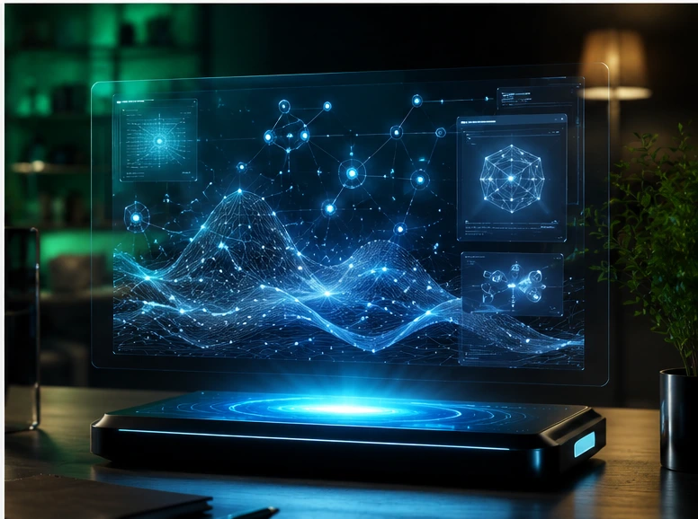 best free ai search engines modern minimalist workspace holographic terminal